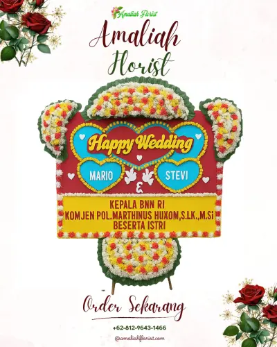 Karangan Papan Bunga Pernikahan di Pasirdalem